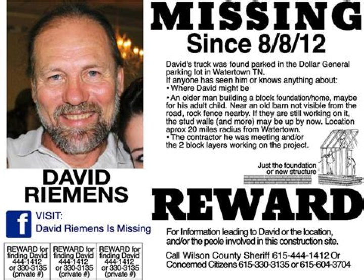 Missing: Disappeared David Riemens Update- Body Found Death News &amp; Autopsy Results